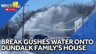 Water main break leaves sheet of ice in Dundalk