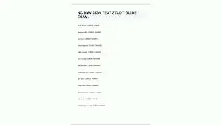 NC DMV SIGN TEST STUDY GUIDE EXAM1