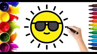How to draw a cool sun 🌞| Drawing for kids
