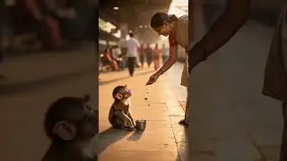 monkey selling water old man