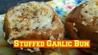 Stuffed Garlic Bun Recipe in Hindi by Bambaiya Tadka |Garlic Cheese Bun | Hindi Recipe