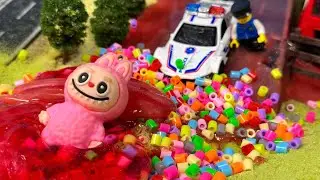 Labubu Wrecks the Farm! Police Chase & Stolen Truck | Funny Toys