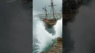 Powerful Storm Waves 🌧️ Pier, Rain & Thunder for Sleep & Deep Relaxation