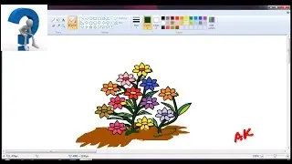 How to make flower in ms paint, simple ms paint drawings, ms paint tutorial