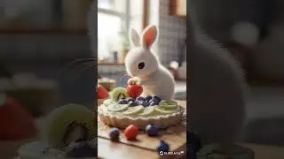 🐰🍓 Tiny Bunny Makes a Delicious Fruit Tart! 🍰✨