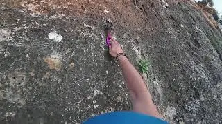 Sport climbing at potami beach,Samos, .
