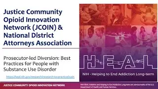 Webinar: Prosecutor-led Diversion: Best Practices for People with Substance Use Disorder