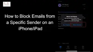 How to Block Emails from a Specific Sender on an iPhone/iPad and on Outlook
