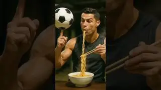 ⚽🍜 Ronaldo&rsquo;s Crazy Multitasking Challenge &ndash; Football Spin & Noodle ASMR! 🤯🔥