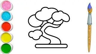 How to Draw Cute Tree Easy Step-By-Step, Drawing and Coloring for Kids @Kidscolouringandart