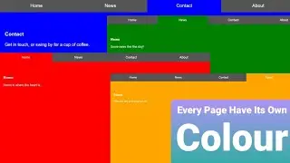 Colour full Pages Design Every Page have Its Own Colour html css jq only