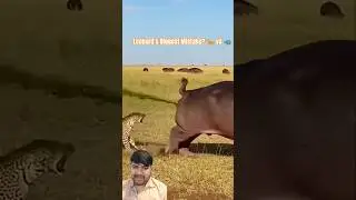 Leopard&rsquo;s Biggest Mistake? 🐆 vs 🦏 The Ending Will Shock You!#wildlife #shorts #viral