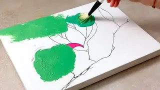 Cómo pintar flores | Pintura de flores de magnolia / Arte satisfactorio