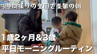 【平日モーニングルーティン】3週間ぶりの登園|憂鬱な朝