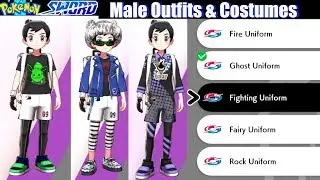 All MALE Outfits & Costumes Unlocked Showcase - Pokemon Sword & Shield Customization