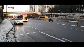 김포운수 9008번 유니버스 프라임,G6005번 사우역.김포고 정류장 진입,발차 영상