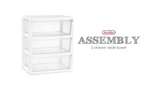 Sterilite Wide 3-Drawer Tower Assembly