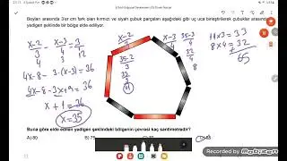 Bir bilinmeyenli Denklemler-LGS  meb örnek sorular çözümleri
