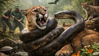 Cougar Trapped by Giant Snake | Forest Rescue That Saved a Wild Life