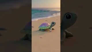 Baby Turtle&rsquo;s Slow Walk 🐢🌿 | Soothing 3D Animation for Babies #shorts