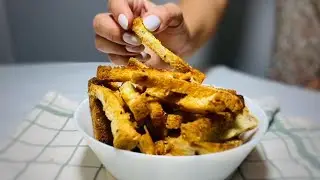 How to cook bread crisps in oven? Tasty snack for party or family evening. Watch bread crisps recipe