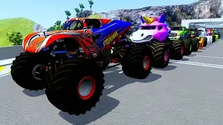 Epic High Speed monster trucks jumps & crashes #001 | BeamNG Drive