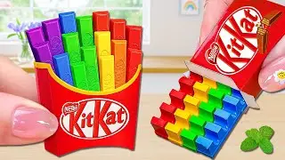 Adorable Rainbow KitKat Cake Recipe 🍰 The Perfect Miniature Rainbow Dessert | Tiny Cake