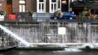 Wateroverlast Roerkade te Roermond donderdag 18 augustus