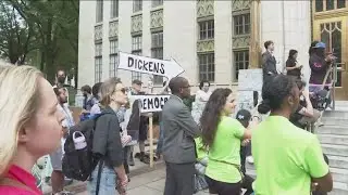Rally over public safety training center petition at Atlanta City Hall