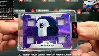 1/12/2026 2025 Leaf Spectacular Baseball Hobby Box Random Numbers Break #31