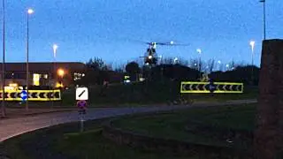 Great North Air Ambulance Landing on A1 Roundabout - Berwick