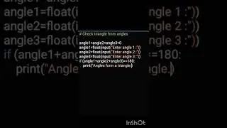 Program to check triangle from angles 