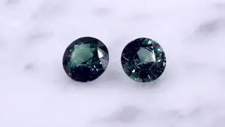 Round Blue Green Sapphire Comparison