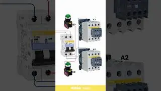 One Power Switch Controlling Two 4P 2NO2NC Contactors with Push Buttons.