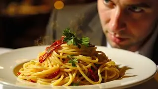 Spaghetti aglio olio e peperoncino. Паста спагетти #chef #pasta #spaghetti #food 