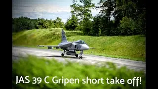 JAS 39 Gripen brutal take off from a road!