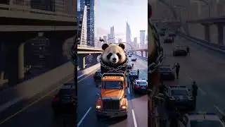 Giant Panda on the Move City Transport Adventure