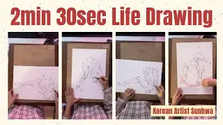 2:30 Life Drawing Gesture Drawing | Real Time Original Speed