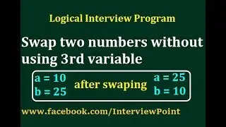 Swap two Number without using 3rd variable program in Java & C# || Interview Program by D.K. Gautam