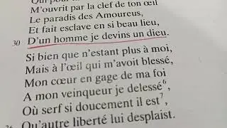Lecture d'un poème extrait des Amours de Ronsard 