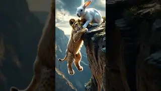 Brave Rabbit & Lion: A Lesson in Courage #viralrabbit #shorts #youtube