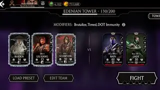 🟣 Edenian Tower 130 Bosses RAIN & JADE Fights + Rewards ☠️ Mortal Kombat Mobile Gameplay