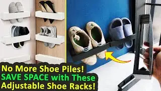 Installing Space Saving Modern Floating Shoes Holder Storage Shoe Organizer - Wall Mounted Shoe Rack
