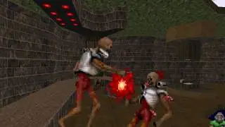 Two Revenants fight in Final Doom (Plutonia)