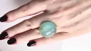 Natural blue green aquamarine cabochon with cats eye effect