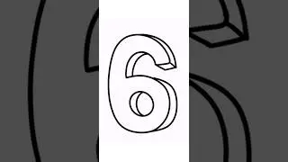 How To Draw Number, Six 6 In 3D