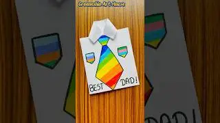 Cute & Easy Father&rsquo;s Day Card 🌈💙 #shorts #diy #fathersday #shortvideo