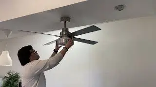 COMEFFIE indoor Ceiling Fans with Lights Brushed Nickel Unboxing and Review
