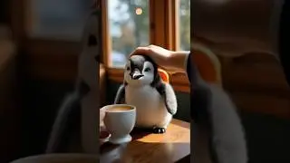 A Penguin Drinks Coffee for the First Time 🐧 #aivideo #aianimation #penguin