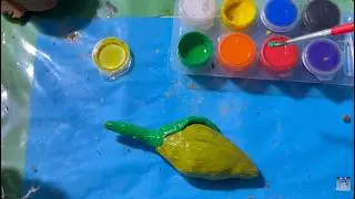 HOW TO MAKING A MANGO BY CLAY | use only clay and color you can make it by yourself.